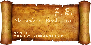 Püspöki Rozália névjegykártya