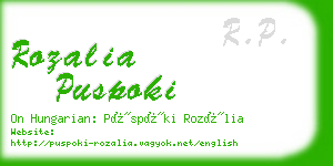 rozalia puspoki business card