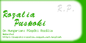 rozalia puspoki business card